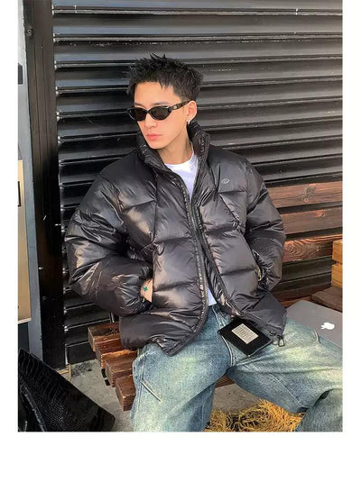 Zip Pocket Quilted Puffer Jacket Korean Street Fashion Jacket By Poikilotherm Shop Online at OH Vault
