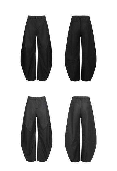 Sleek Buttoned & Elastic Waist Trousers Korean Street Fashion Trousers By Terra Incognita Shop Online at OH Vault