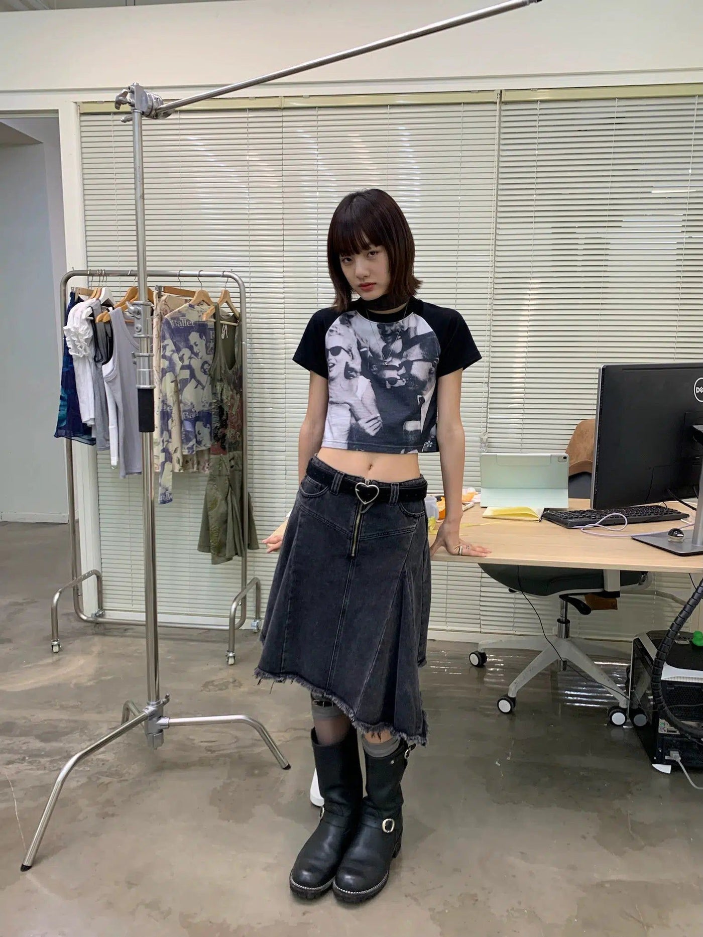 Assymetric Cut Denim Skirt Korean Street Fashion Skirt By NeverSeez Shop Online at OH Vault