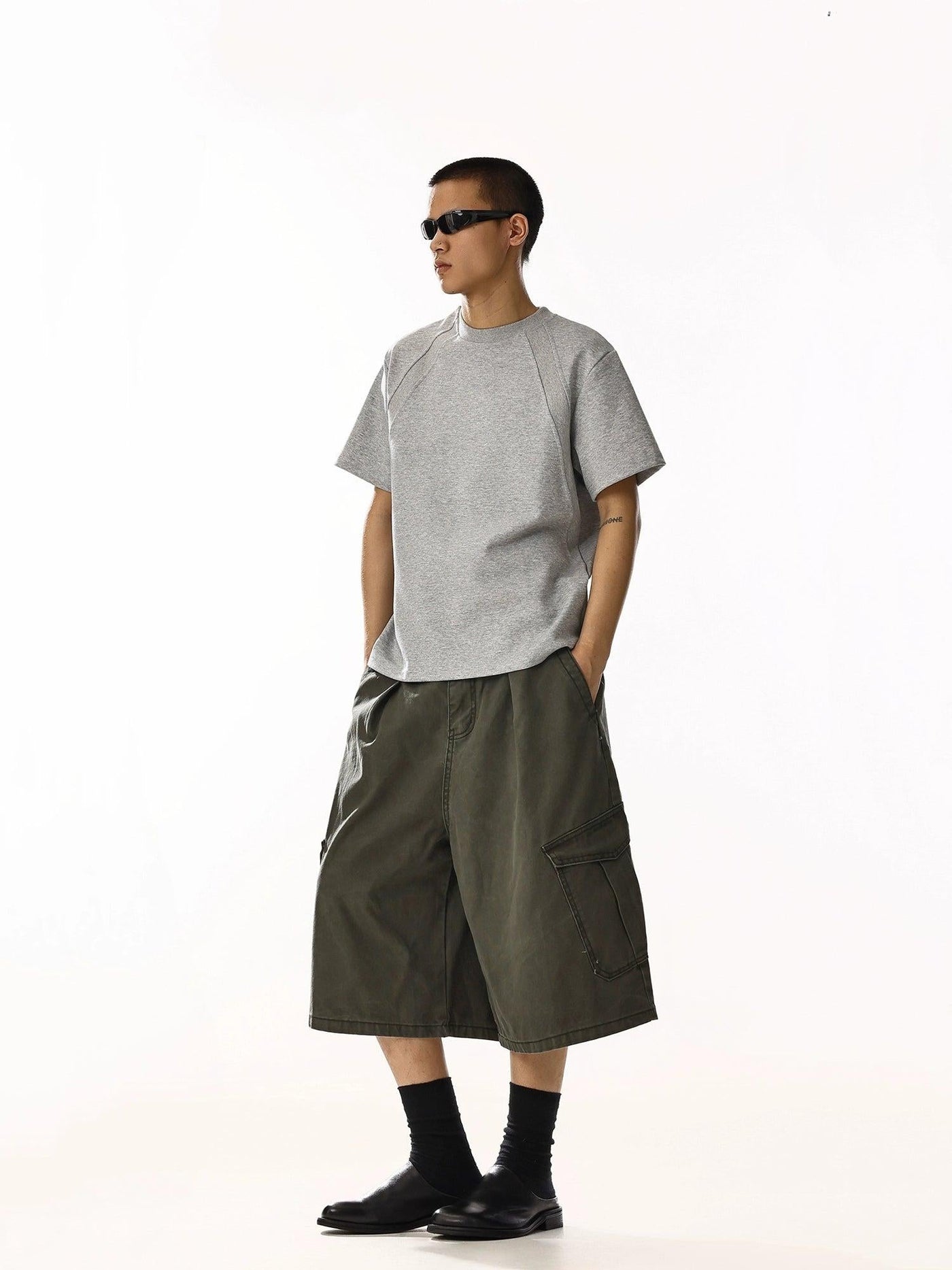 Plain Raglan Boxy T-Shirt Korean Street Fashion T-Shirt By MEBXX Shop Online at OH Vault