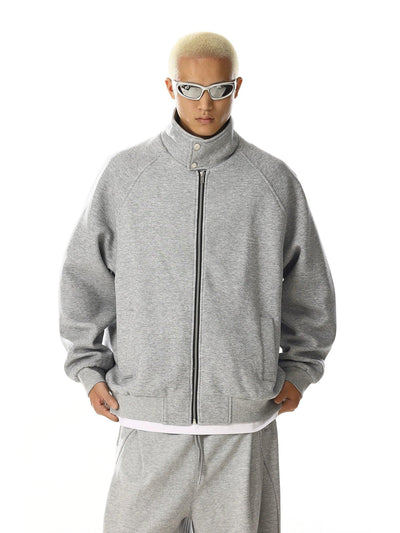 Funnel Neck Full-Zip Jacket Korean Street Fashion Jacket By MEBXX Shop Online at OH Vault