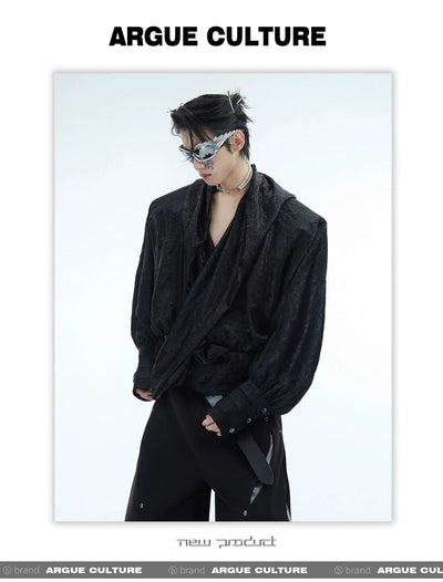 Shiny Drape V-Neck Cardigan Korean Street Fashion Cardigan By Argue Culture Shop Online at OH Vault