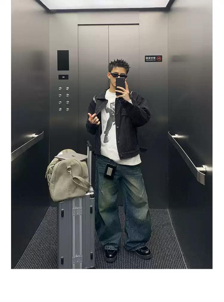 Zipper Detail Denim Jacket Korean Street Fashion Jacket By Poikilotherm Shop Online at OH Vault