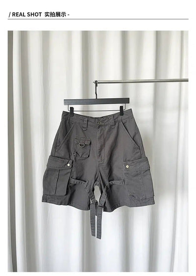 Thigh Straps Cargo Shorts Korean Street Fashion Shorts By CATSSTAC Shop Online at OH Vault