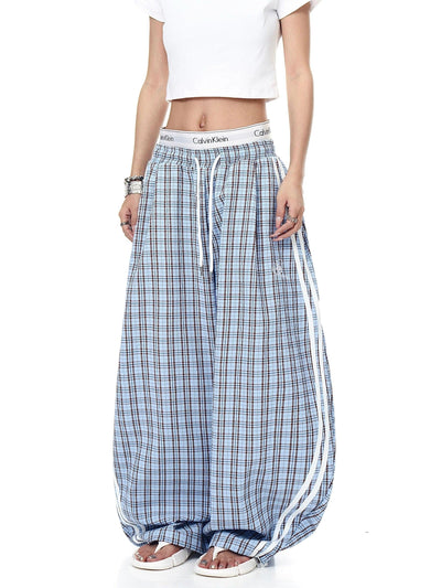 Side Lines Loose Plaid Pants Korean Street Fashion Pants By Blacklists Shop Online at OH Vault