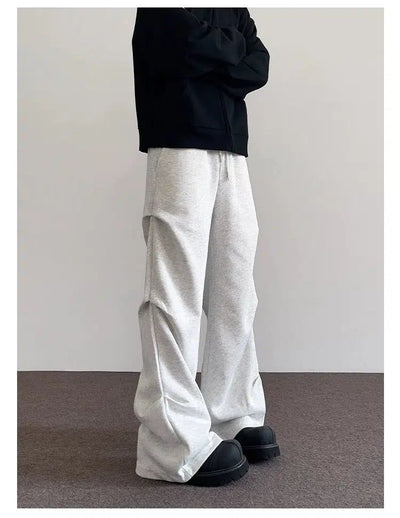 Drawcord Pleats Clean Fit Sweatpants Korean Street Fashion Pants By A PUEE Shop Online at OH Vault