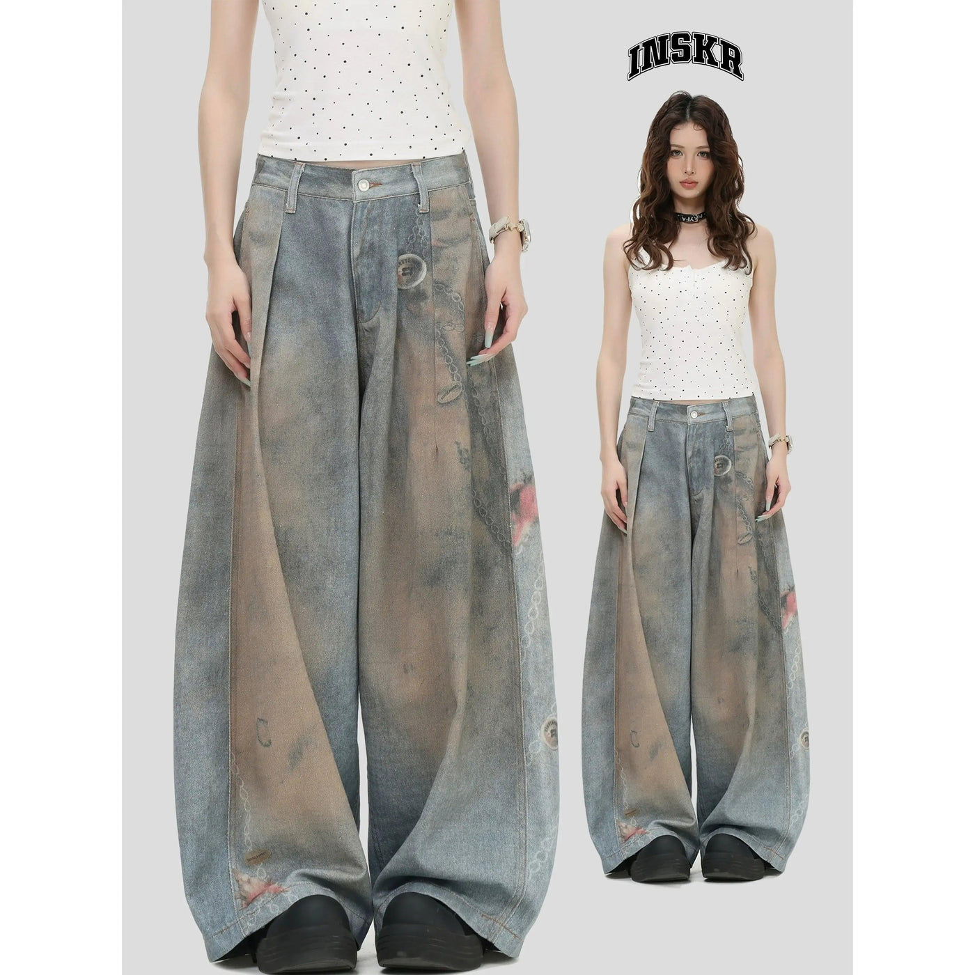 Mud Wash Effect Jeans Korean Street Fashion Jeans By INS Korea Shop Online at OH Vault