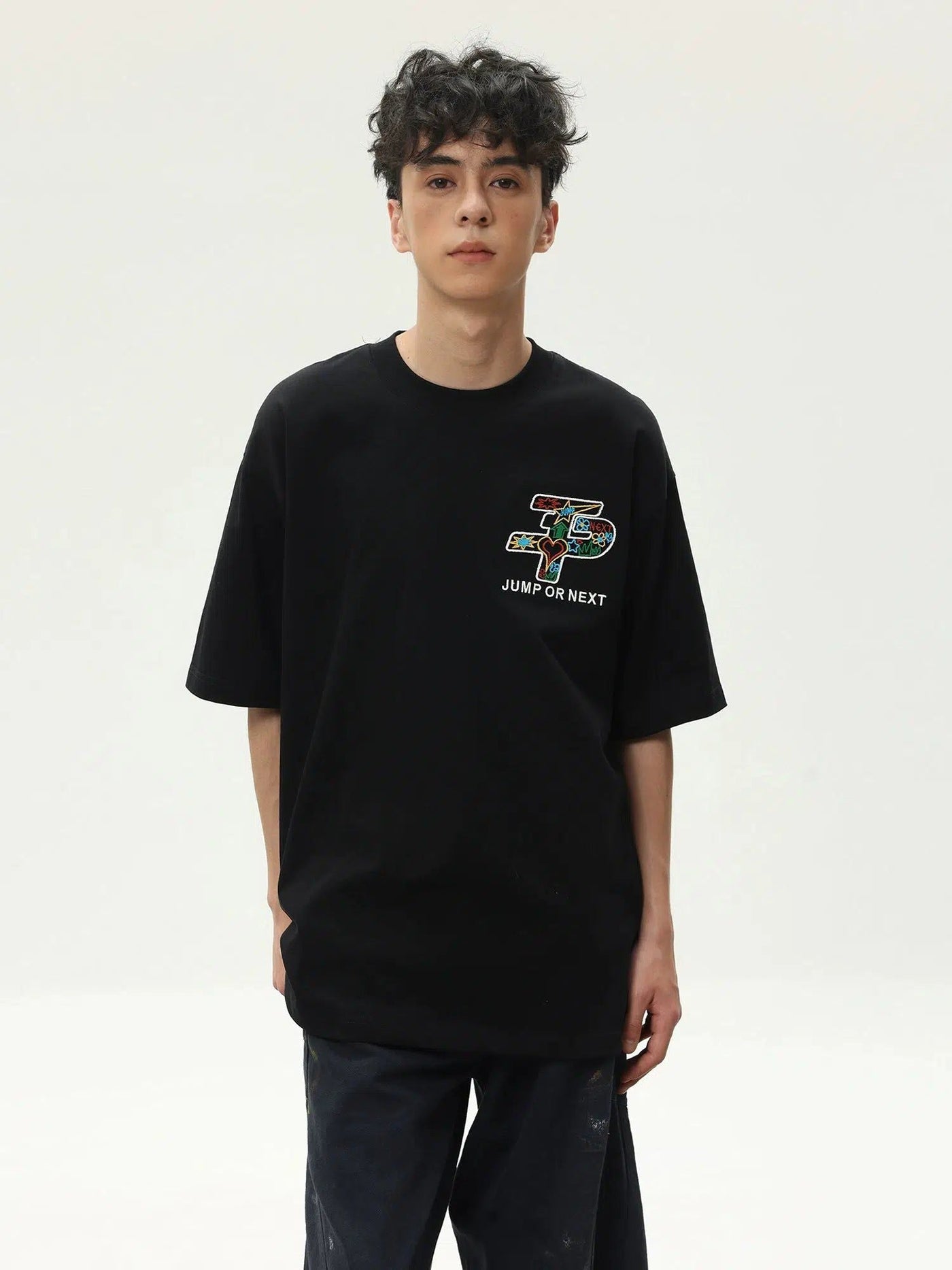 Logo Knit Detail T-Shirt Korean Street Fashion T-Shirt By Jump Next Shop Online at OH Vault