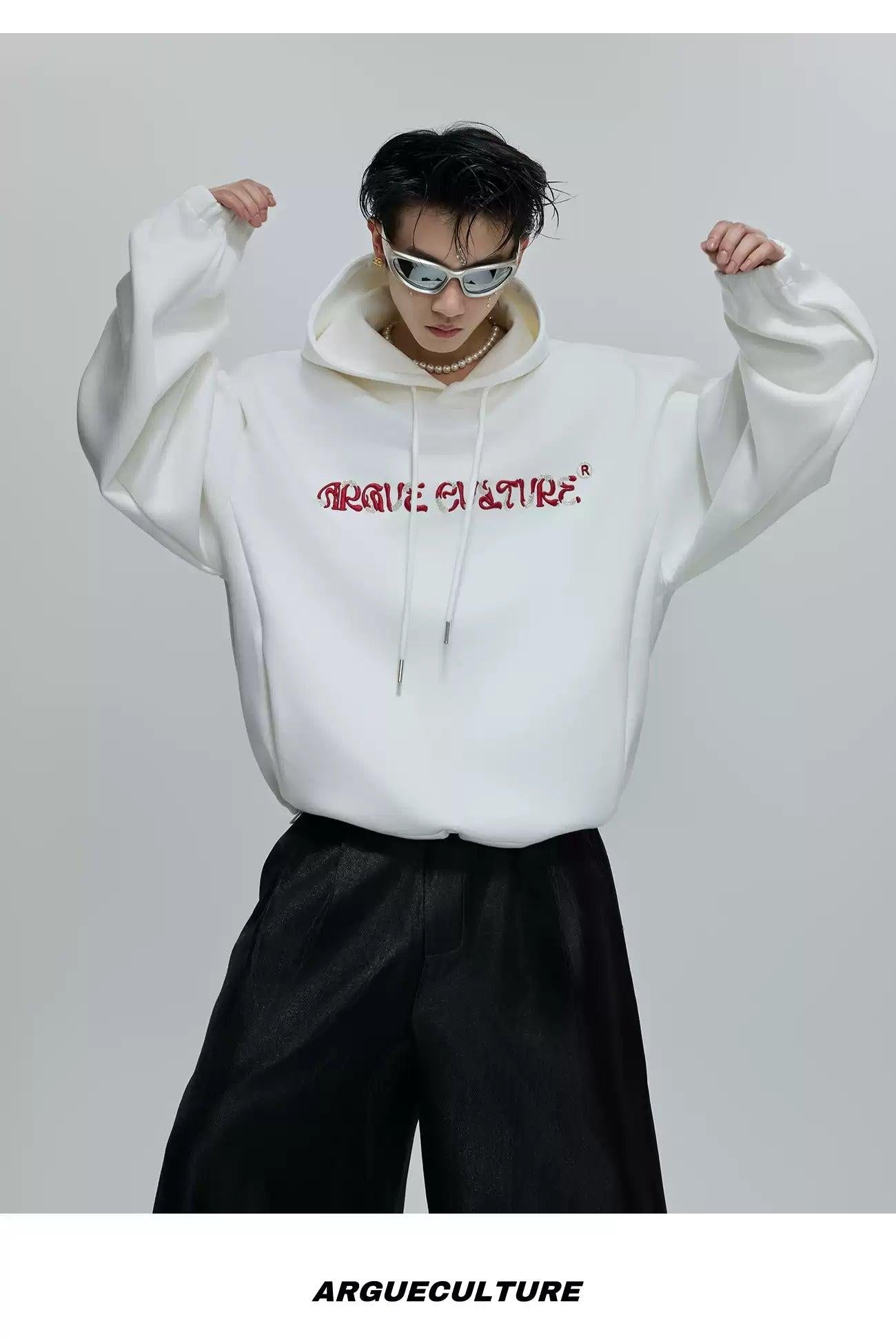 Distorted Logo Style Hoodie Korean Street Fashion Hoodie By Argue Culture Shop Online at OH Vault