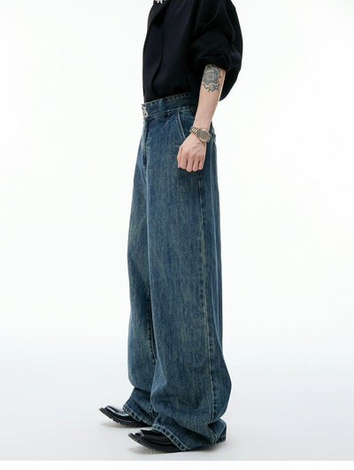 Washed Metallic Logo Jeans Korean Street Fashion Jeans By Argue Culture Shop Online at OH Vault