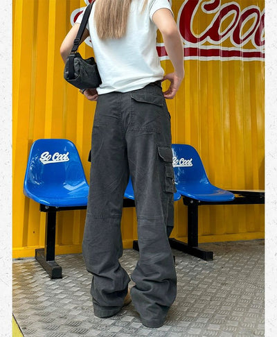 Side Pocket Washed Cargo Pants Korean Street Fashion Pants By Made Extreme Shop Online at OH Vault