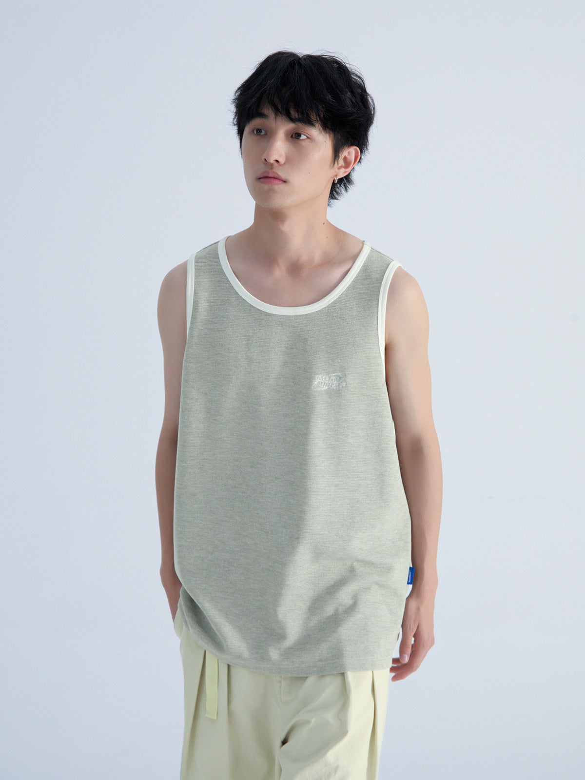 Contrast Outlined Casual Tank Top Korean Street Fashion Tank Top By Mentmate Shop Online at OH Vault