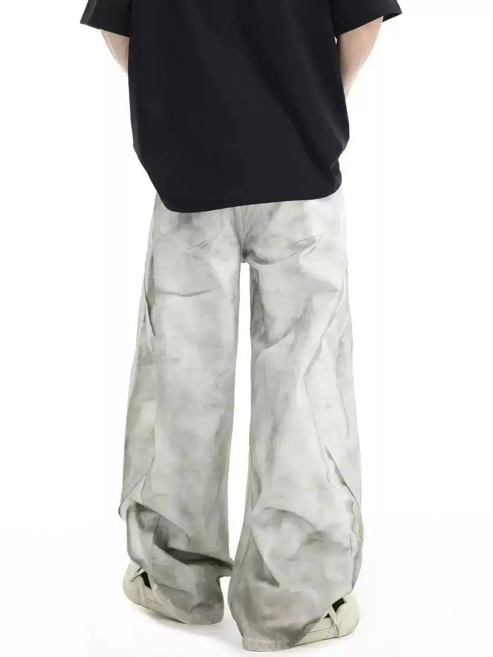 Charcoal Washed Wide Jeans Korean Street Fashion Jeans By INS Korea Shop Online at OH Vault