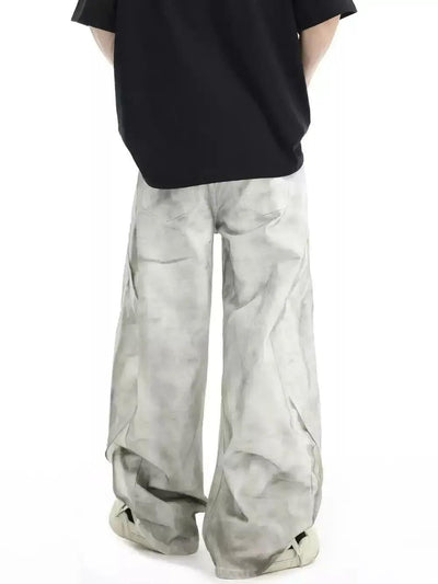 Charcoal Washed Wide Jeans Korean Street Fashion Jeans By INS Korea Shop Online at OH Vault