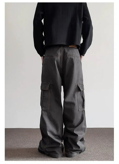 Oversized Pocket Baggy Cargo Pants Korean Street Fashion Pants By A PUEE Shop Online at OH Vault