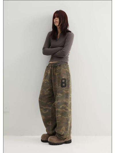 Drawstring Washed Camouflage Sweatpants Korean Street Fashion Pants By Mason Prince Shop Online at OH Vault