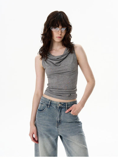 Solid Color Drapey Relaxed Blouse Korean Street Fashion Blouse By 77Flight Shop Online at OH Vault