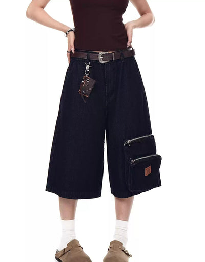 Double Zip Pockets Denim Shorts Korean Street Fashion Shorts By Blacklists Shop Online at OH Vault