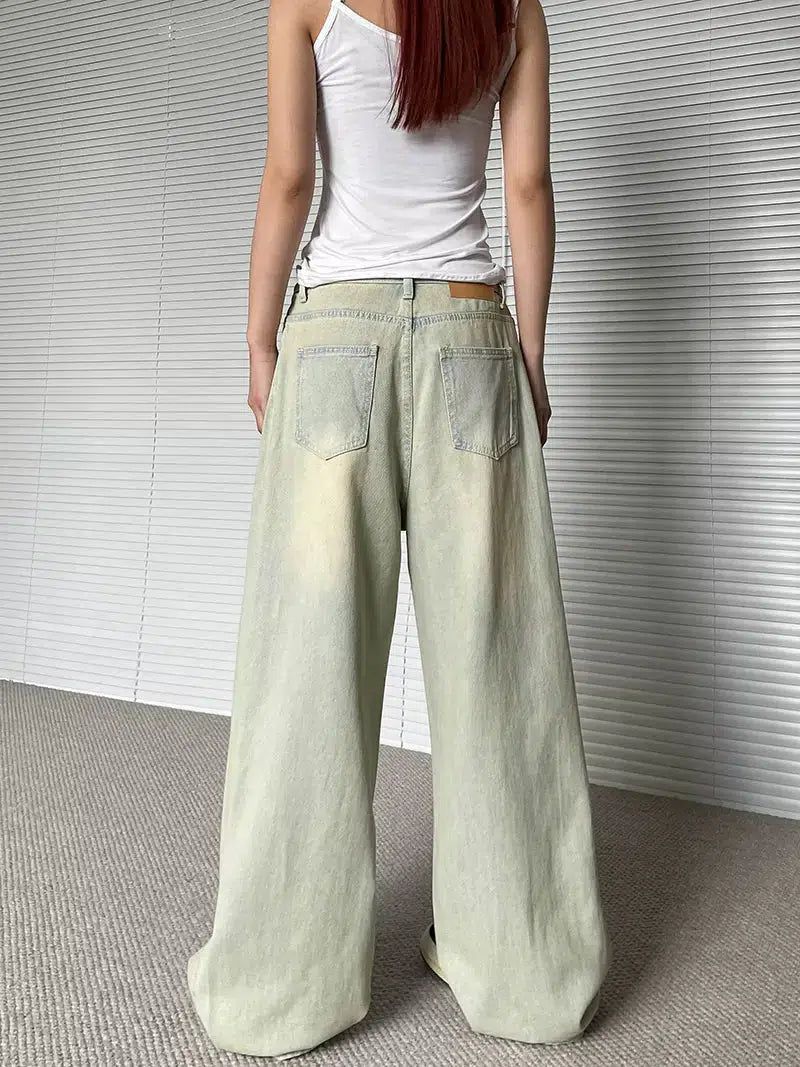 Light Washed Baggy Fit Jeans Korean Street Fashion Jeans By Apocket Shop Online at OH Vault