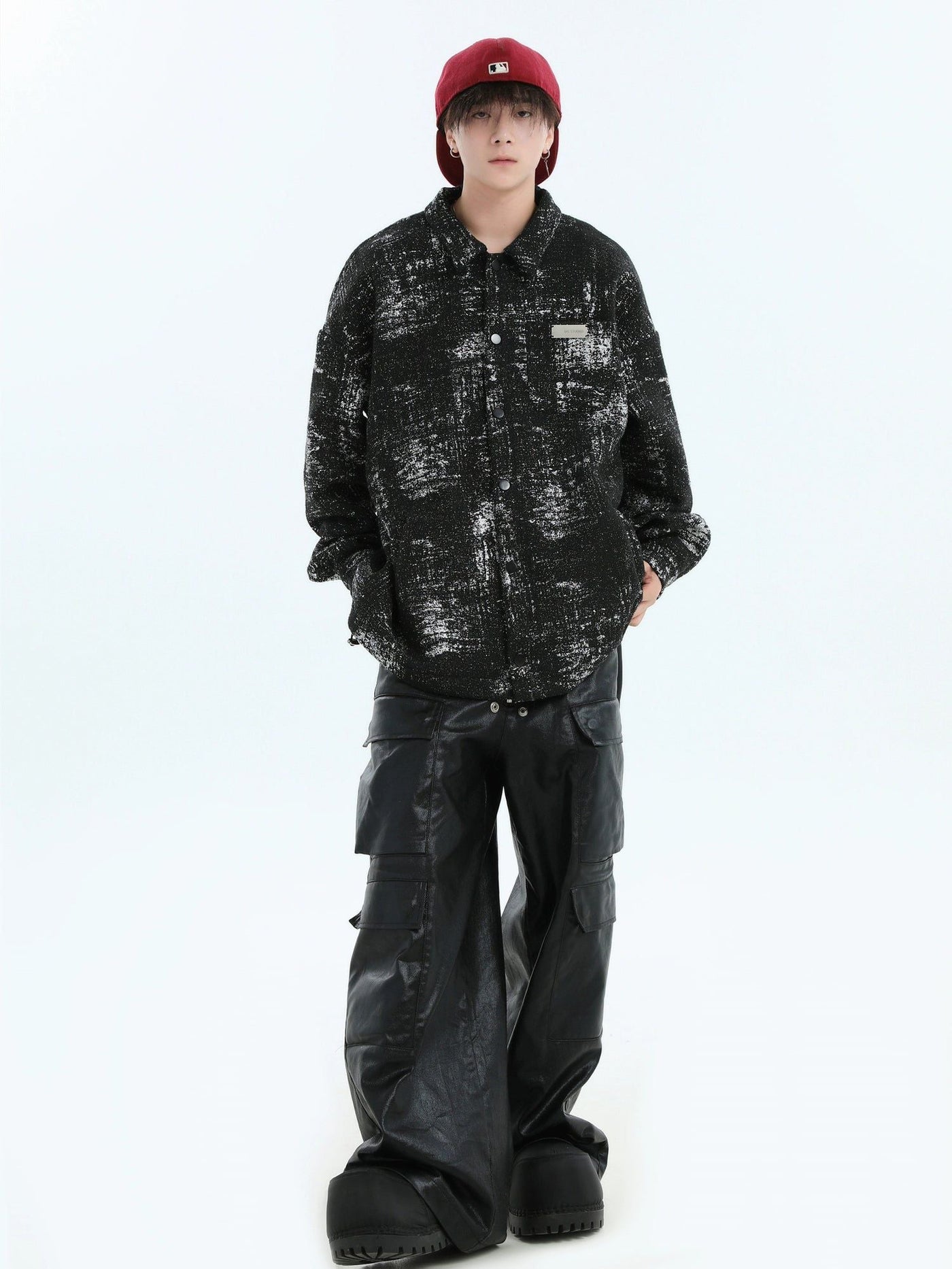 Side Pockes Textured Button Jacket Korean Street Fashion Jacket By INS Korea Shop Online at OH Vault