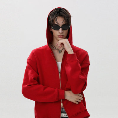 Dual-End Zip-Up Hoodie Korean Street Fashion Hoodie By Mr Nearly Shop Online at OH Vault
