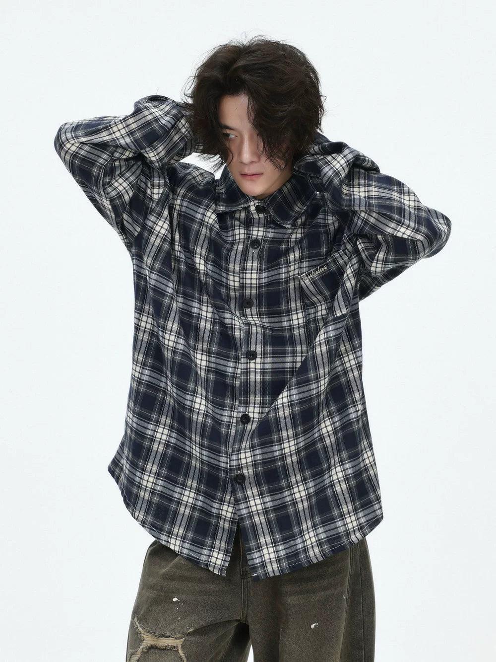 Classic Contrast Plaid Shirt Korean Street Fashion Shirt By INS Korea Shop Online at OH Vault