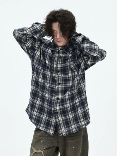 Classic Contrast Plaid Shirt Korean Street Fashion Shirt By INS Korea Shop Online at OH Vault
