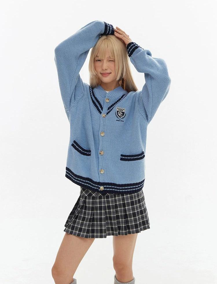 School Style Knit Cardigan Korean Street Fashion Cardigan By Crying Center Shop Online at OH Vault