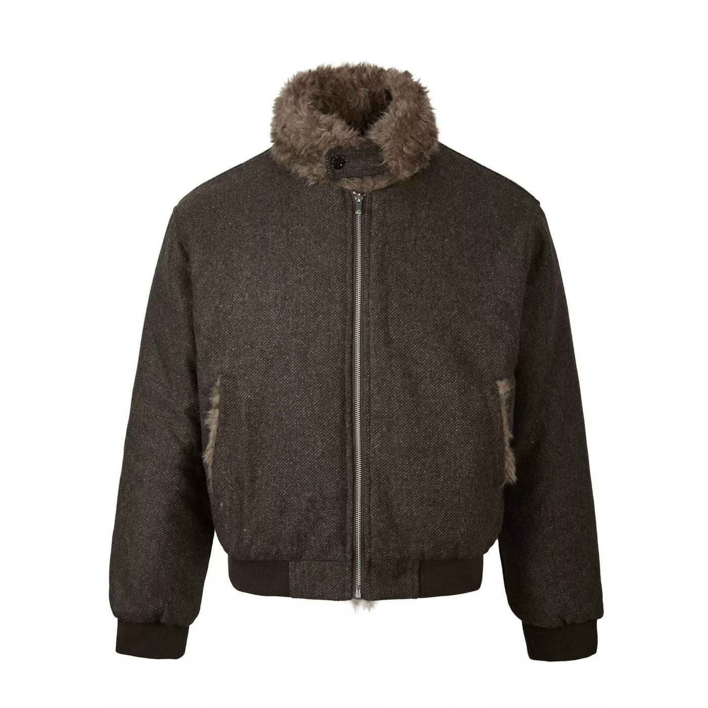 Faux-Fur Lined Padded Textured Jacket Korean Street Fashion Jacket By Made Extreme Shop Online at OH Vault