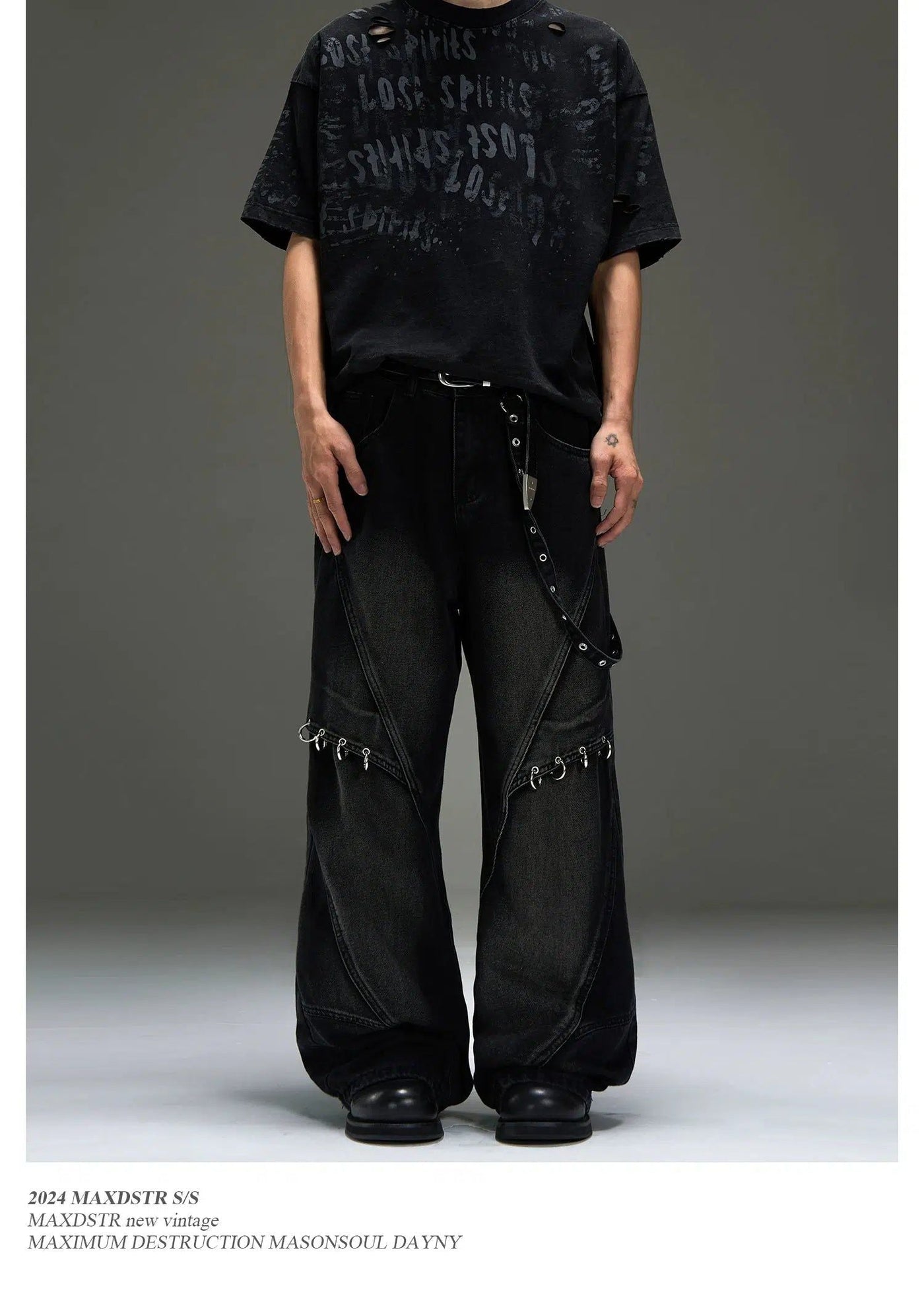 Faded Metal Buckle Jeans Korean Street Fashion Jeans By MaxDstr Shop Online at OH Vault