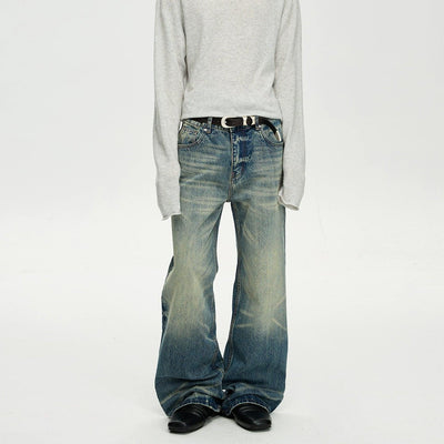 Faded Cat Whiskers Loose Fit Jeans Korean Street Fashion Jeans By A PUEE Shop Online at OH Vault