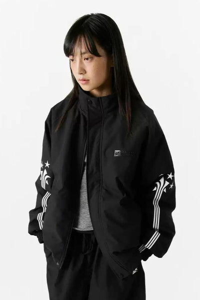 Striped and Star Athleisure Jacket Korean Street Fashion Jacket By Crying Center Shop Online at OH Vault