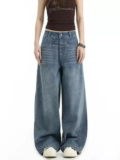 Starry Stone Straight Jeans Korean Street Fashion Jeans By INS Korea Shop Online at OH Vault