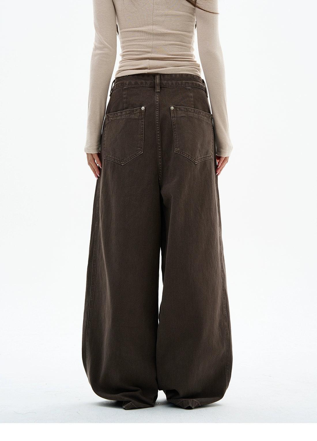 Faded Pleats Wide Leg Jeans Korean Street Fashion Jeans By 77Flight Shop Online at OH Vault