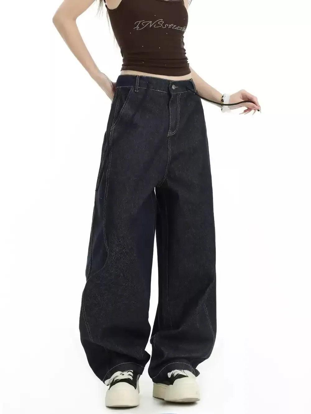 Drawstring Embroidery Pocket Jeans Korean Street Fashion Jeans By INS Korea Shop Online at OH Vault