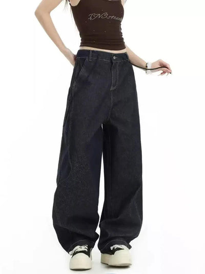 Drawstring Embroidery Pocket Jeans Korean Street Fashion Jeans By INS Korea Shop Online at OH Vault