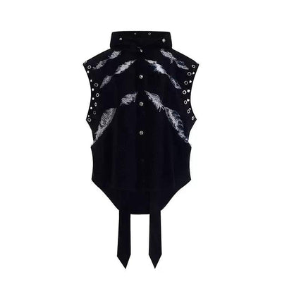 Textured Scratch Thread Hooded Vest & Shorts Set Korean Street Fashion Clothing Set By Slim Black Shop Online at OH Vault