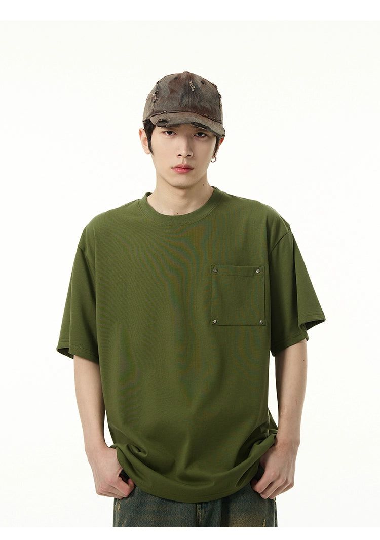 Basic Pocket T-Shirt Korean Street Fashion T-Shirt By 77Flight Shop Online at OH Vault