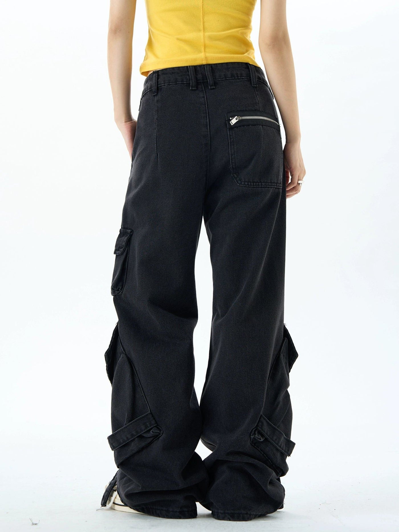 Buckled Pocket Cargo Jeans Korean Street Fashion Jeans By MaxDstr Shop Online at OH Vault