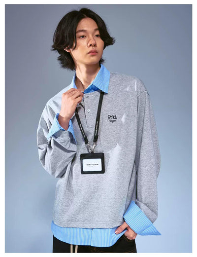 Layered Stripe College Style T-Shirt Korean Street Fashion Shirt By Remedy Shop Online at OH Vault