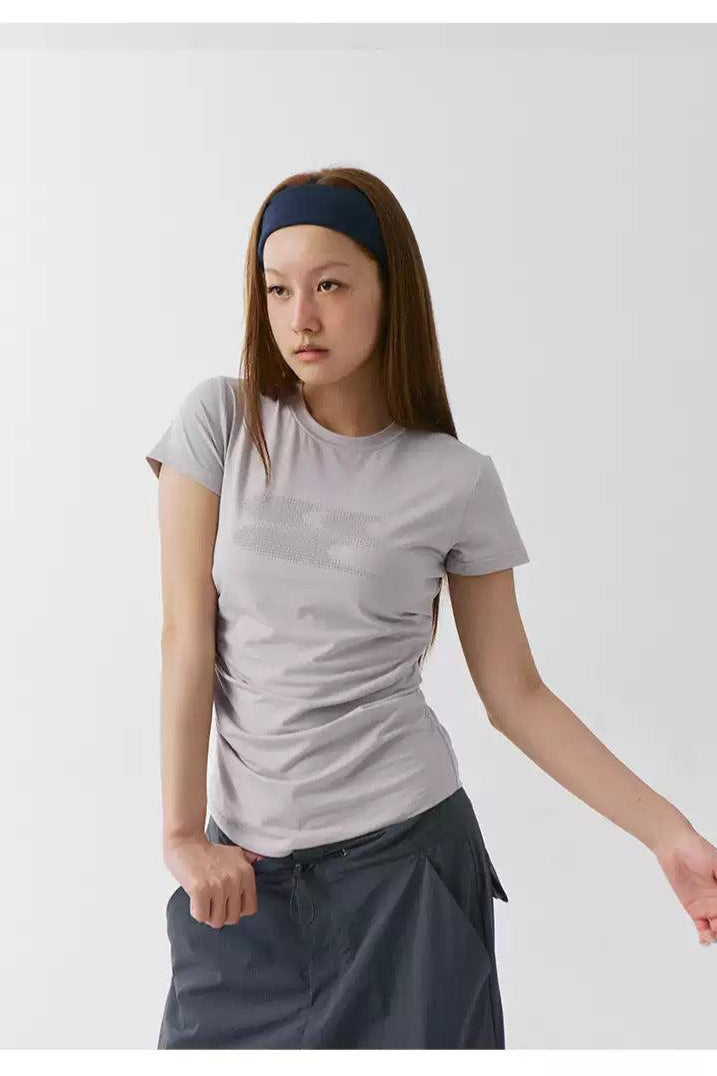 Solid Color Pleated T-Shirt Korean Street Fashion T-Shirt By Crying Center Shop Online at OH Vault
