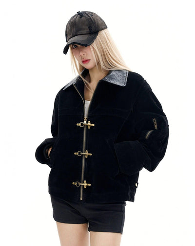 Woven Collar Fireman Clasp Jacket Korean Street Fashion Jacket By MaxDstr Shop Online at OH Vault