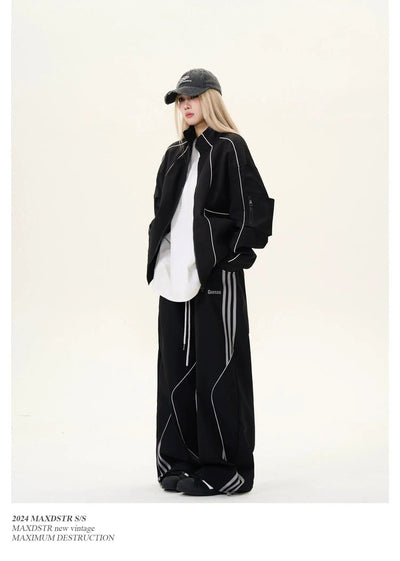 Reflective Stitched Line Jacket Korean Street Fashion Jacket By MaxDstr Shop Online at OH Vault