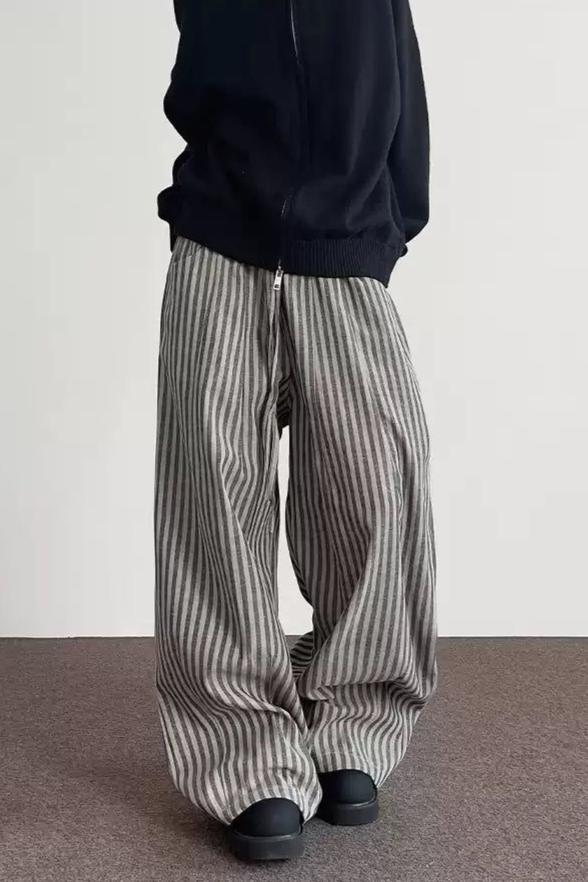 Striped Pattern Comfty Pants Korean Street Fashion Pants By A PUEE Shop Online at OH Vault