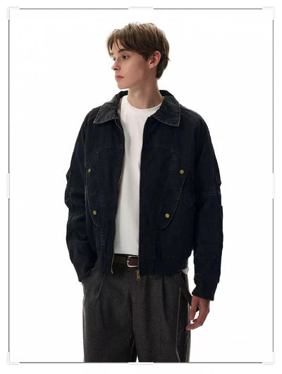 Ribbed Hem Seamed Jacket