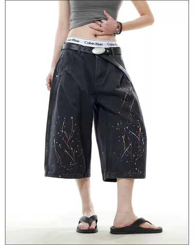 Color Paint Splatters Denim Shorts Korean Street Fashion Shorts By Mr Nearly Shop Online at OH Vault