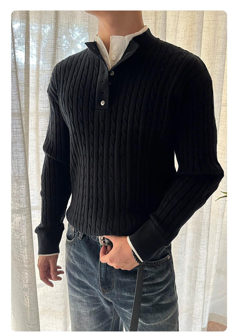 Layered Cable Knit Sweater Korean Street Fashion Sweater By Made Extreme Shop Online at OH Vault