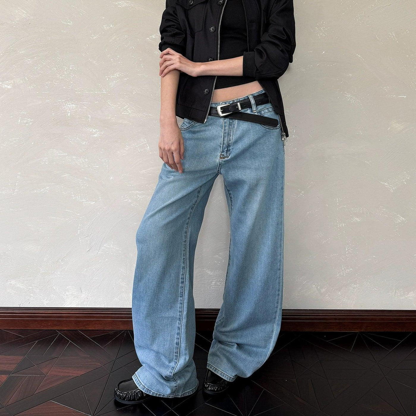 Light Washed Straight Cut Jeans Korean Street Fashion Jeans By A PUEE Shop Online at OH Vault
