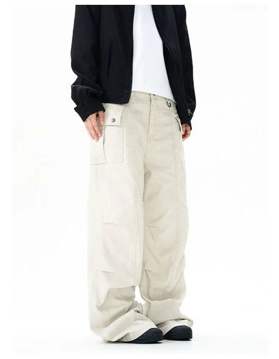 Distressed Pleats Cargo Pants Korean Street Fashion Pants By A PUEE Shop Online at OH Vault