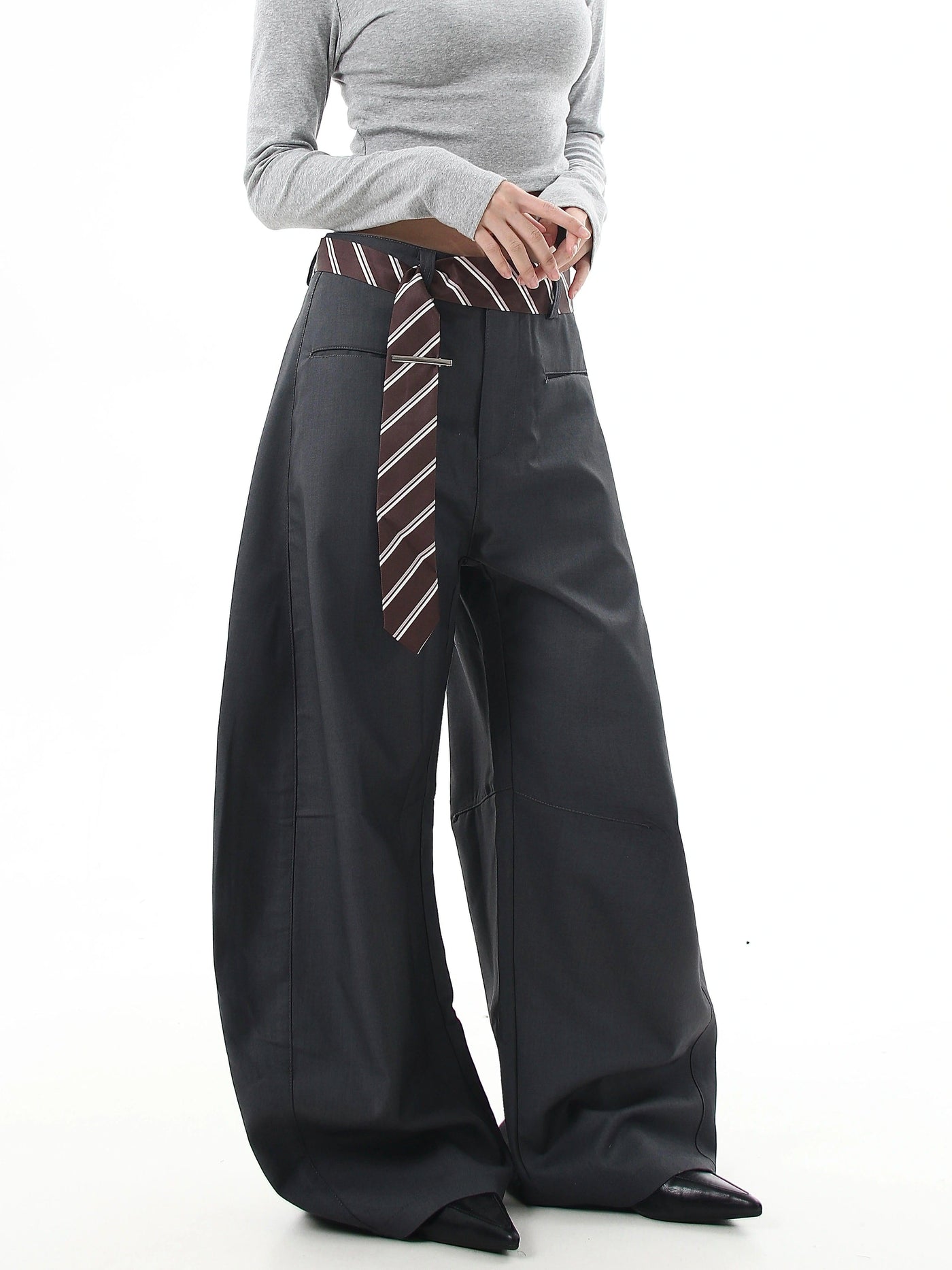 Belt Strap Scimitar Trousers Korean Street Fashion Trousers By Blacklists Shop Online at OH Vault